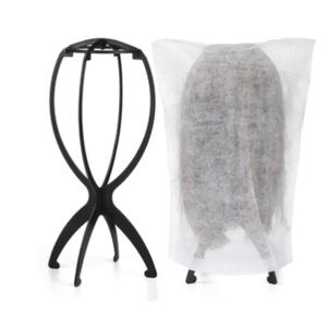 Black Wig Stand with Dust Bags